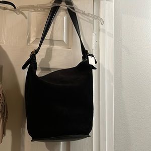 Coach 9010 Rare Vintage Berkeley Black Suede & Pebbled Leather Large Duffle Sac